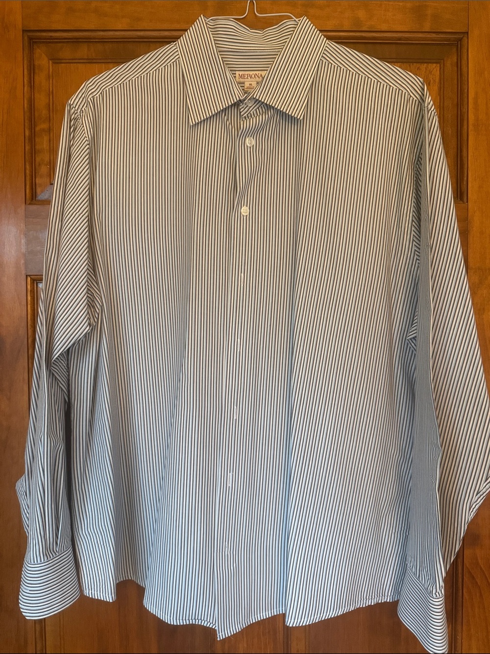 Target/Merona Blue and White Striped Dress Shirt